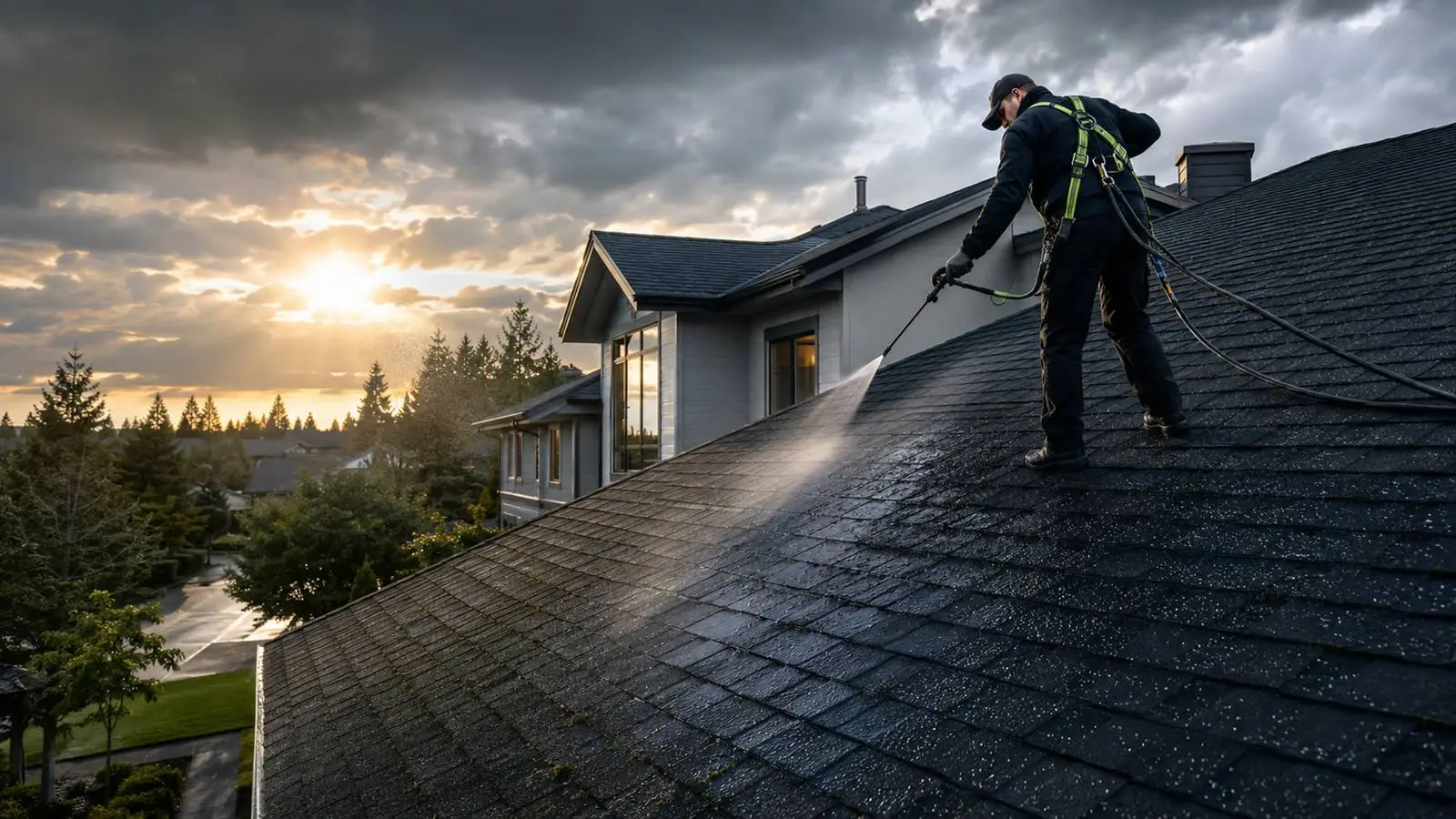 Shingle roof background